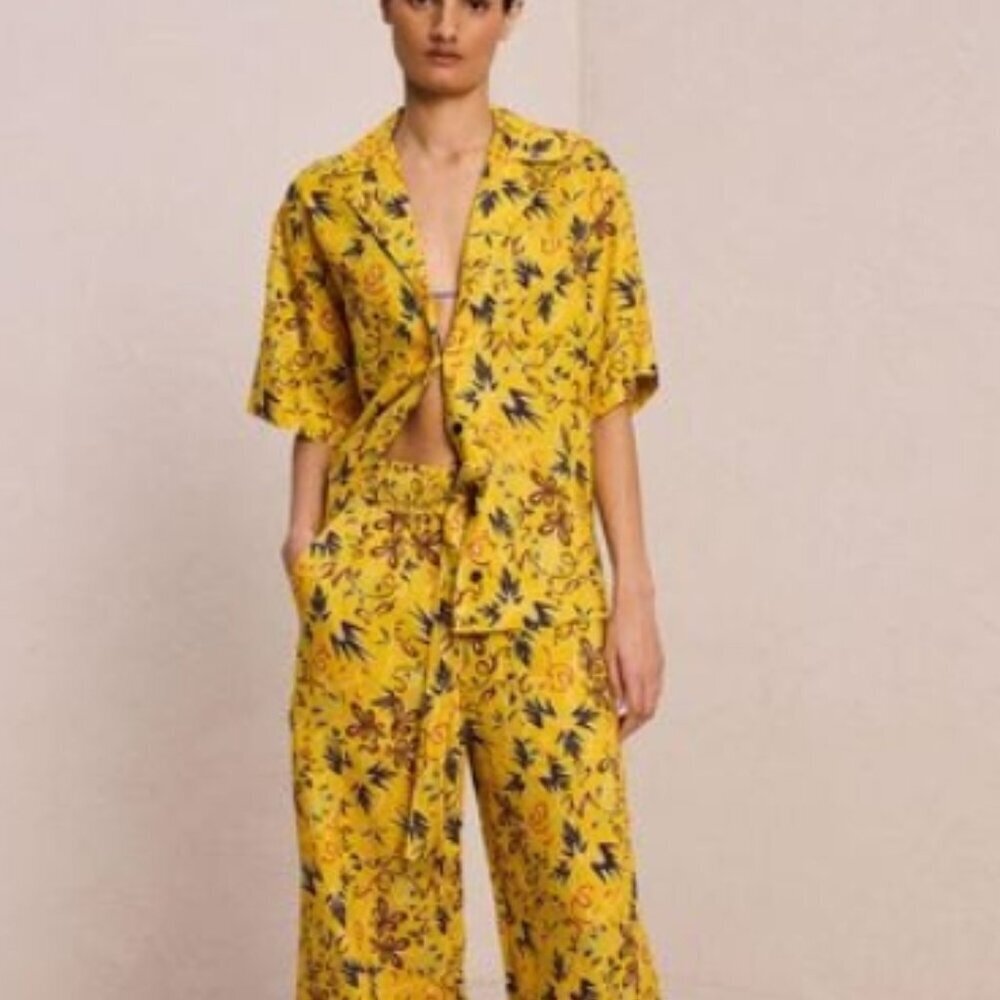 A.L.C. Sullivan Collar Linen Top in Yellow, Size XS, NWT